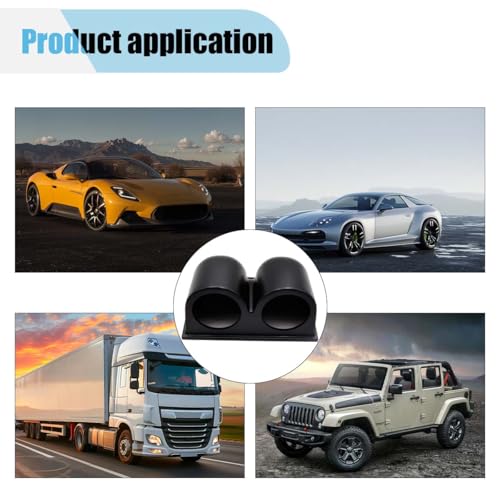 BDZMC Universal 2" 52mm Single Hole Gauge Dashboard Pod (Two Hole) - size: Two Hole