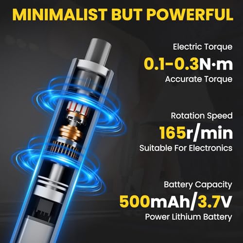 Mini Electric Screwdriver Set 3.7V, Precision Electric Screwdriver Cordless 80-in-1, 4 Torque Settings, 60 S2 Metal Bits, Magnetic Storage, Repair Tool for Electronics Watch Laptop Clocks Cameras