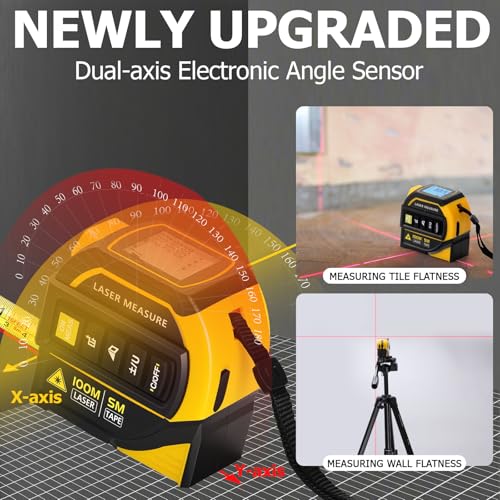 4-in-1 Digital Laser Tape Measure 328ft/100m with 16ft/5m Tape