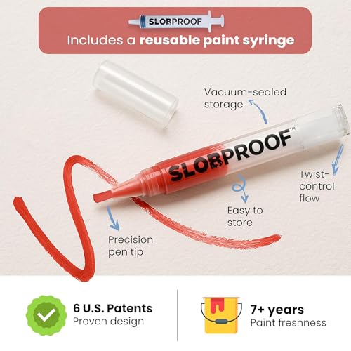 Slobproof Refillable Touch-Up Paint Pen, Pack of 2 - Precision Brush Tip - size: 2 Count (Pack of 1)
