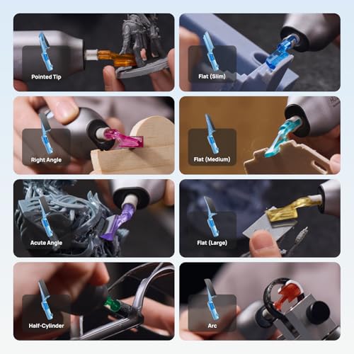 HOZO NeoSander Premium Combo – Mini Reciprocating Detail Sander Kit with 64 Color-Coded Sanding Heads, Charging Dock & Basic Sandpaper Set, Gift Idea for 3D Printing, Model Makers & DIY Enthusiasts - style: NeoSander Premium Combo