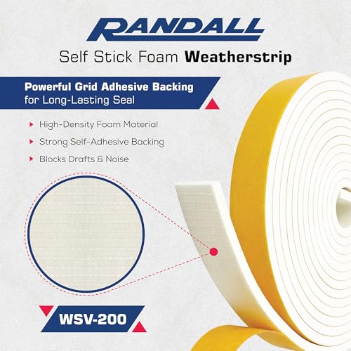 Weather Stripping Foam Tape, 17 Ft Door Seal Strip, EVA Material, High Density 1/4" Thick, No Residue Adhesive, Weatherproof Door Seal Strip for Sliding Door, Windows, White (2" Wide) - size: 2" Wide