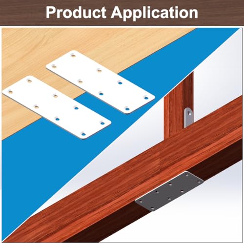 White Mending Plate 4 Pcs Stainless Steel Flat Brackets, 5.5 Inch x 2 Inch Heavy Duty Straight Brace Repair Fixing Joining Brackets for Wood Furniture Fence with Screws - size: Straight/ 5.5inch*2inch 4Pack