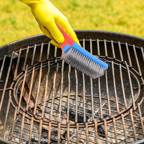Stainless Steel Wire Brush, Ergonomic Plastic Handle, Perfect for Removing Rust, Sludge, Dirt, and Paint, deep Cleaning