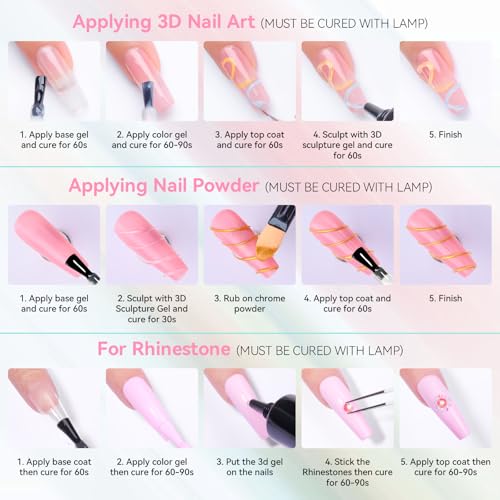 Makartt 3D Nail Gel, 2 Pcs Clear & Noir Sculting Gel for DIY Nail Designs - color: A13-Clear&Noir