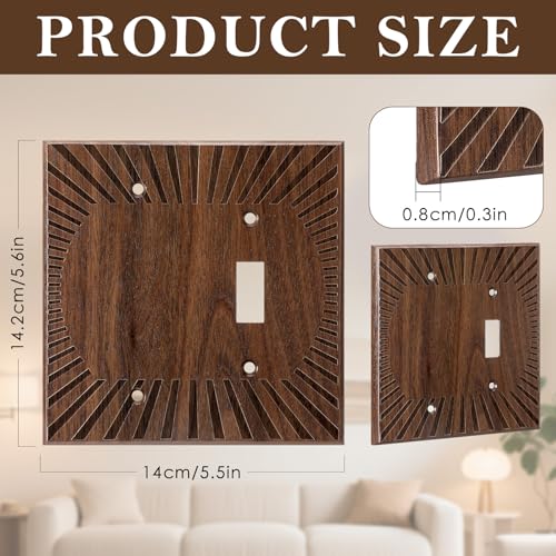 DoubleFill 4 Pcs Walnut Wood Switch Cover,14 * 14.2cm,Blank 1 Toggle - color: Blank 1 Toggle, size: 14.2 x 14 cm