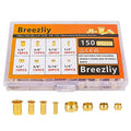 150PCS Tube OD（1/4" 5/16" 3/8" 1/2") Brass Compression Sleeves Ferrules & Insert,4 Sizes Brass Compression Fitting Assortment Kit - size: 150 pcs, 1/4", 5/16", 3/8", 1/2"
