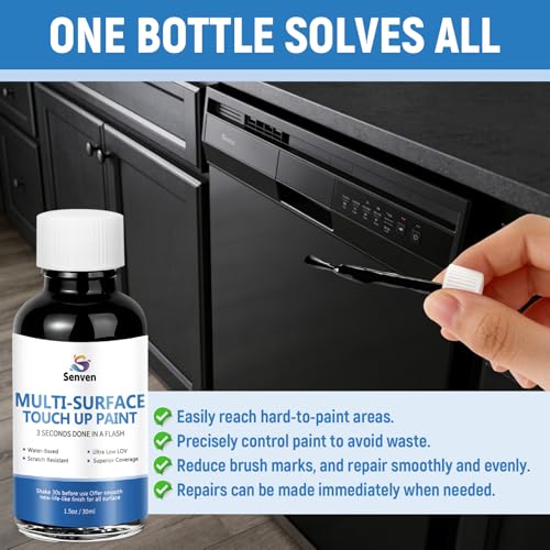 Black Touch Up Paint Semi-Gloss Black Multi Surface Acrylic Touch Up Paint Pen Repair for Metal,Wall,Door,Appliance,Cabinets,Wood,Furniture,Enamel 1.5 Fl Oz Semi-Gloss - color: Semi-Gloss Black - 1.5 oz