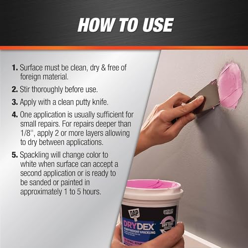 1 qt DAP 12330 DryDex Interior/Exterior Spackling- Pack of 2 - size: 1 Quart - Pack of 2