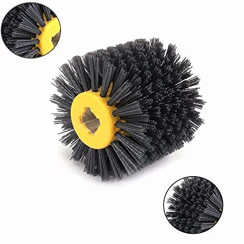 SIGNI Abrasive Nylon Drawing Wheel Drum Burnishing Polishing Brush for wooden furniture floor polishing 120X100mm 600 Grit 1pack - size: 600 Grit, Black