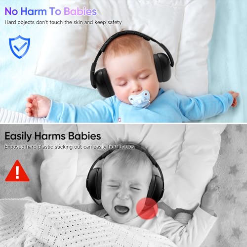 Floriogra Baby Headphones for Noise - [Upgraded Baby-Friendly Version] Ear Muffs Noise Protection Noise Cancelling Headphones - Ear Protection for 3 Months to 2 Years - color: Black