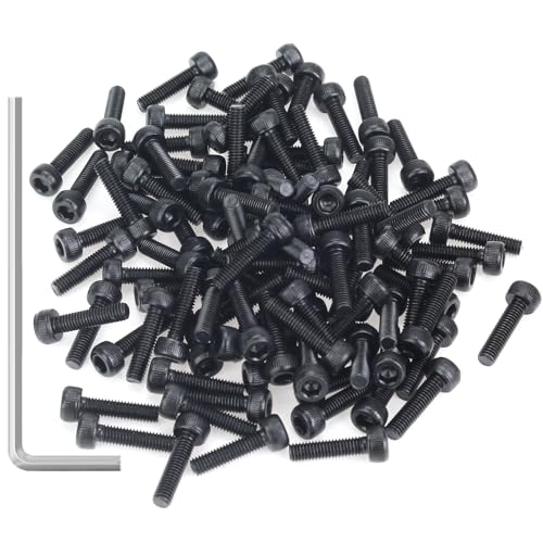 105 Pieces M3 x 12mm Socket Head Cap Screws, Thread Pitch 0.5mm, Sutemribor M3 Black Screws, 12.9 Grade Alloy Steel, Black Oxide Finish, Fully Threaded - size: M3 x 12mm, style: Socket Head