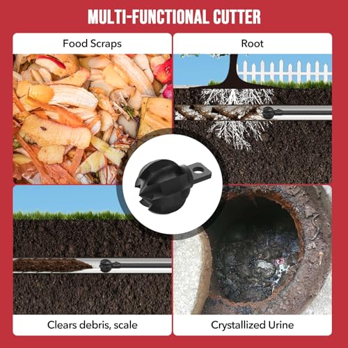 POPULO Root Killer, Drain Snake Attachment, Multi Cutter For 1.5-3'' Pipes - style: 1 - Piece