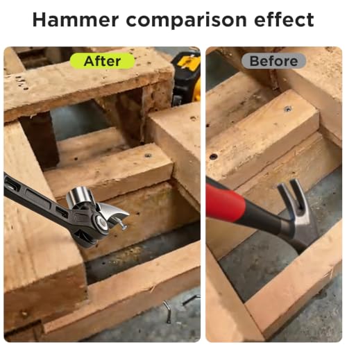 Claw Hammer with Magnetic Nail Starter, Heavy Duty Steel Framing Hammer with Shock-Absorbing Grip and Side Nail Puller for Construction, Roofing, and DIY Demolition Tools