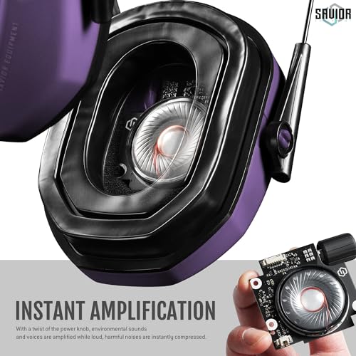 Savior Equipment Apollo Electronic Earmuffs For Shooting w/Gel Ear Pads, 24dB NRR, Noise Cancelling Ear Protection Headset