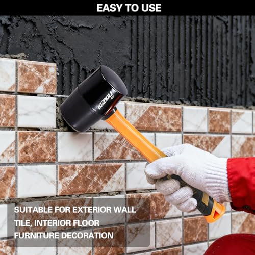 Rubber Mallet Set - 3 Sizes 12oz 24oz and 32oz, Fiberglass Handle, Rubber Mallet for Flooring, Tent Stakes, Woodworking, Camping, Soft Blow Tasks without Damage - style: Rubber Mallet Set