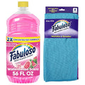 Fabuloso Multi-Purpose Cleaner & Floor Cleaner, 2X Concentrated, Watermelon Scent, 56 fluid ounces Microfiber Cleaning Cloths - Rainbow Colors - size: 56 Fl Oz (Pack of 1) + Microfiber Cleaning Cloths