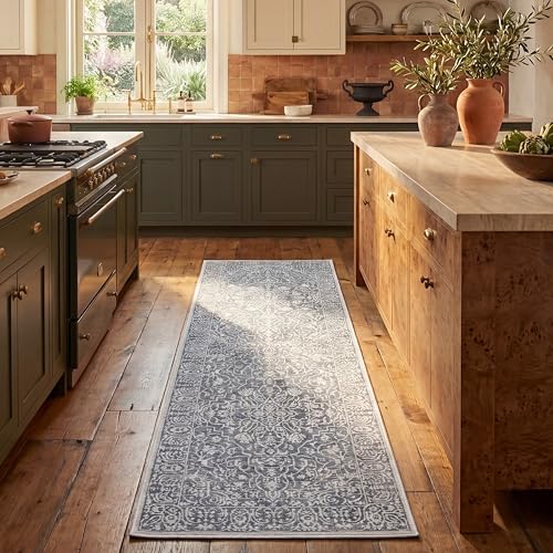 SAFAVIEH Reflection Runner Rug 2'3"x6', Dark Grey & Cream RFT670B - color: Dark Grey/Cream, size: 2'3" x 6' (Runner)