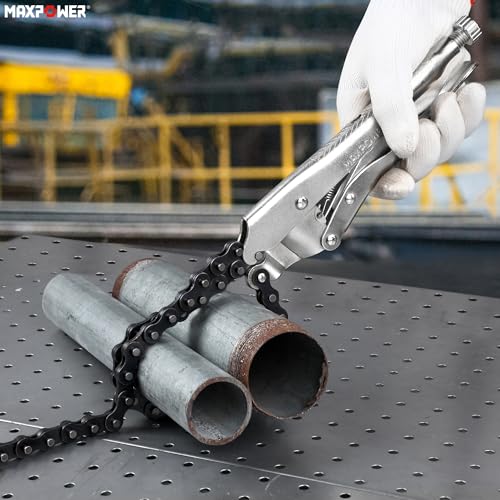 MAXPOWER Locking Chain Clamp, 9-Inch Locking Chian Pliers with 35.8-Inch Chain, 2 Pack - size: 35.8" Chain