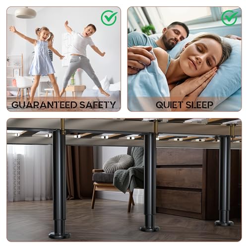 Under Bed Metal Support Legs, Adjustable Height Bed Frame Support Leg, Bed Slat Support Leg for Heavy Duty/Wooden/King/Queen Bed Frame (7"-12.6" (4pcs)) - size: 7"-12.6" (4pcs)