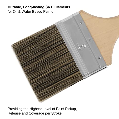 Genixart Double Thick Chip Paint Brush, Wood Stain Brush for Fence, 3 Inch