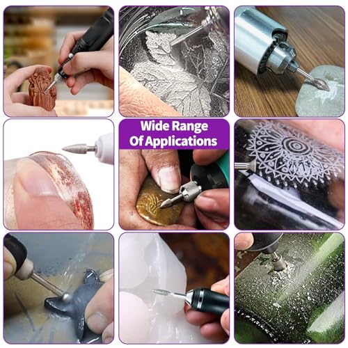 60 Grit Diamond Grinding Bit Set for Dremel, Rotary Tool Grinding Cutting Wheel 1/8” Shank for Stone Glass Tile Jewelry Engraving Rock Etching Carving Metal Wood - 32Pcs - style: Style 4