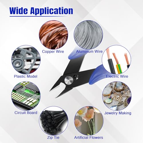 Small Wire Cutters Micro Flush Snips Zip Tie Cutter-10 Pack - size: 10 Pack