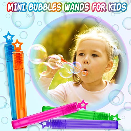 300 Pcs Mini Bubble Wands in 10 Colors, Bulk Party Favors for Kids, Themed Birthday, Christmas, New Year, Valentine, Carnival, School Classroom Prizes for Boys & Girls, Ideal Goodies Bags Stuffers