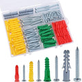 JEGONFRI 208PCS Drywall Anchors & Screws Kit, 4 Sizes, Wall Anchors