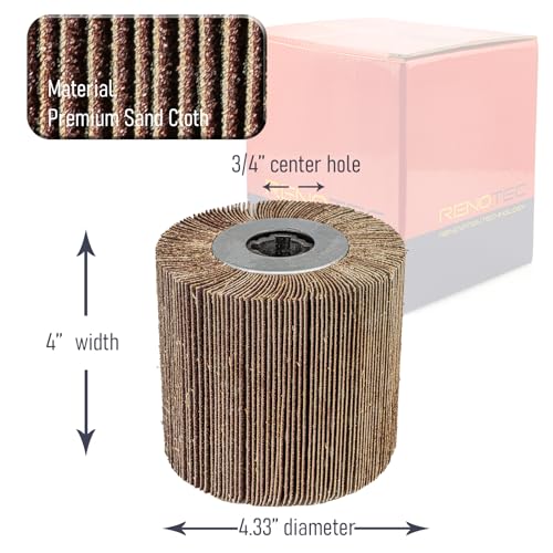 Abrasive Flap Sanding Drum, 4.33" x 4", 110x100mm, Aluminum Oxide, Rust & Paint Remove Metal Surface Conditioning, for Burnishing Polishing Machine - style: Abrasive Flap Sanding Drum #100