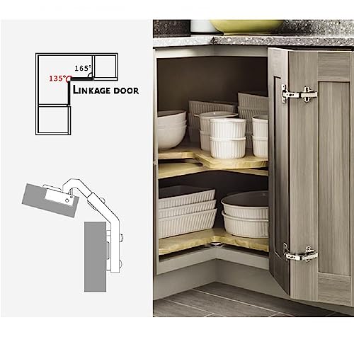 2pcs DTC 135° Corner Cabinet Hinges 135-degree Soft Close Hinges for Corner Kitchen Cabinet Replacement Hardware