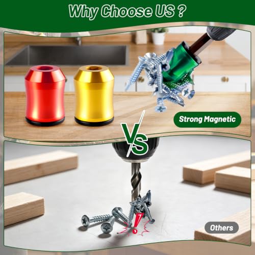 3Pcs Magnetic Drill Bit Holder,Strong Magnetic Screw Holder-(3 colors)