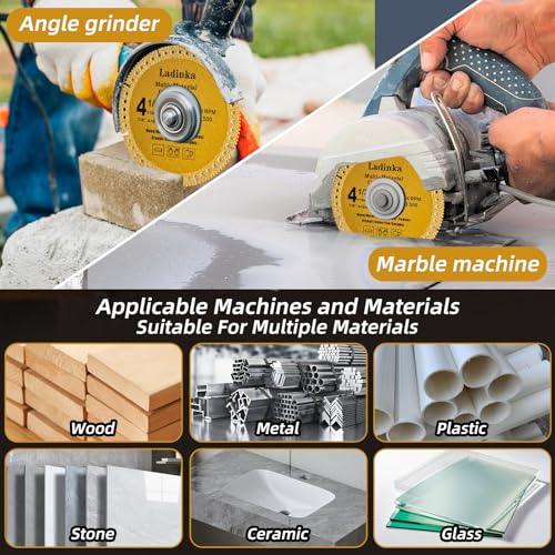 4-Pack 4-1/2 Inch Electro Plated Diamond Grinding Wheel - Heavy Duty Indestructible Disc for Angle Grinder, Multi Material Cutting Blades for Metal, Tile, Stone and Concrete