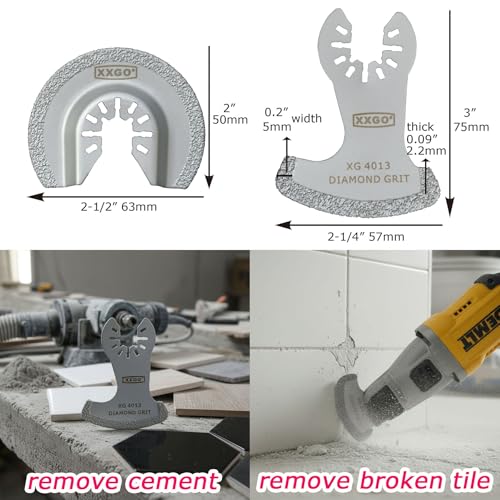 XXGO 6 Pcs Diamond Multi Tool Grout Removal Blade XG6002D - size: 6 PCS
