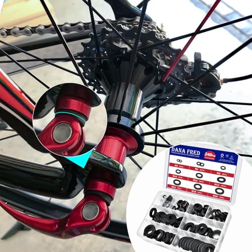 240pcs Nylon Large Flat Round Washer Spacer,9 Sizes Black Flat Washers Assortment Kit,Countersunk Plastic Spacer Thickness Gasket Ring Hardware Tool Fastener for Screw M5 M6 M8 M10 M12 M14 M16 M18 M20