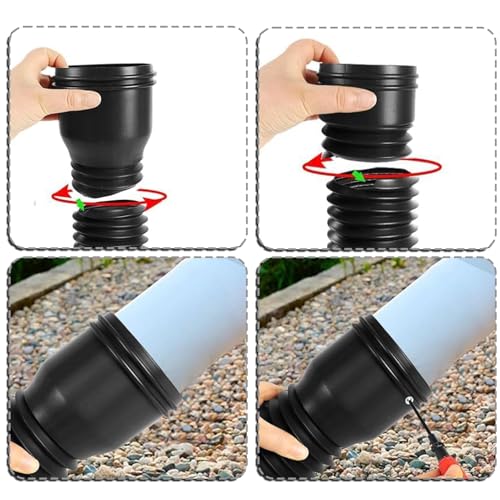 Rain Gutter Downspout Extensions, Flexible Drain Downspout Extender Drain Pipe Connector from 20 to 59 Inches with Screws for Most Residential (White)