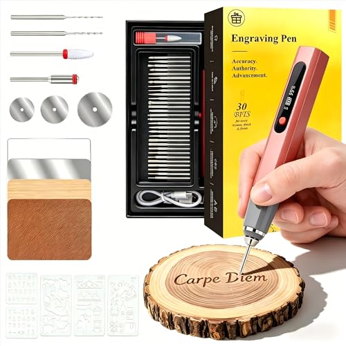 GANGZI Engraving Pen Set - Engraving Pen for Metal Wood Glass and Plastic - color: Red