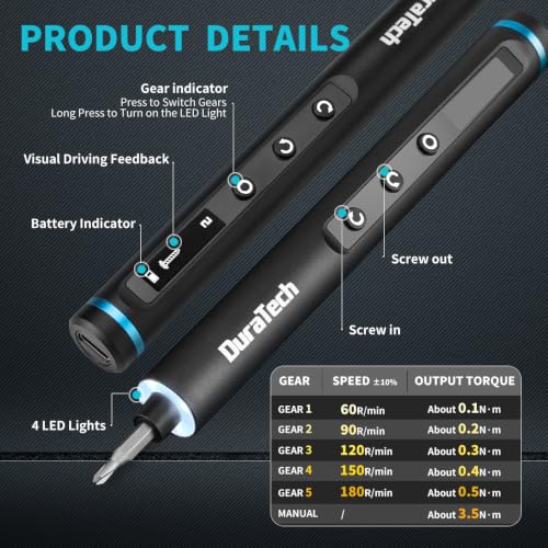 DURATECH 49-IN-1 Mini Precision Electric SAE Screwdriver Set