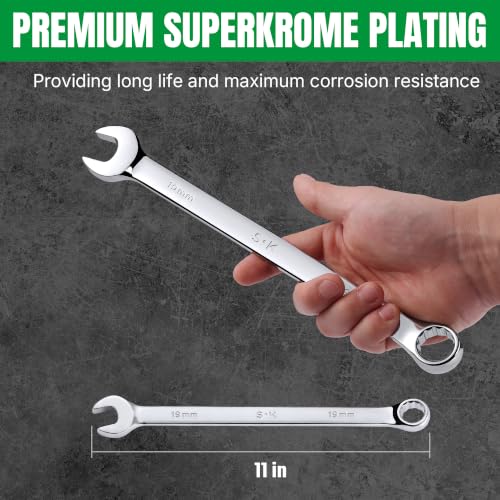 SK 19 mm Combination Wrench, Metric, Premium CR-V Steel - size: 19 mm