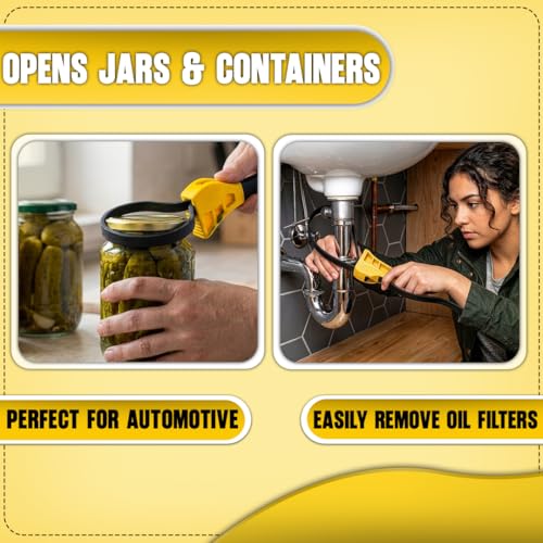 2-Pack Adjustable Rubber Strap Wrench Set, Heavy-Duty Oil Filter Wrench 8 inch & 6 inch Diameter, Non-Slip Belt Wrench for Jar Opener, Plumbing, Water Filter, Sink, Faucet Repair Tool