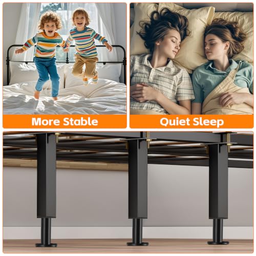 NESAPTO 4PCS Adjustable Height Bed Support Legs, 7.3-11 in Metal Bed Risers - size: 7.3"-11" (4pcs)