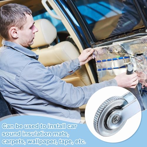 HARFINGTON 2 PCS Car Seam Roller 0.24 Inch Len Car Audio Sound Deadening Roller Sound Deadener Wheel Roller with PP Handle for Auto Noise Heat Insulation Mat Wallpaper Application - color: Black, size: 0.24 Inch