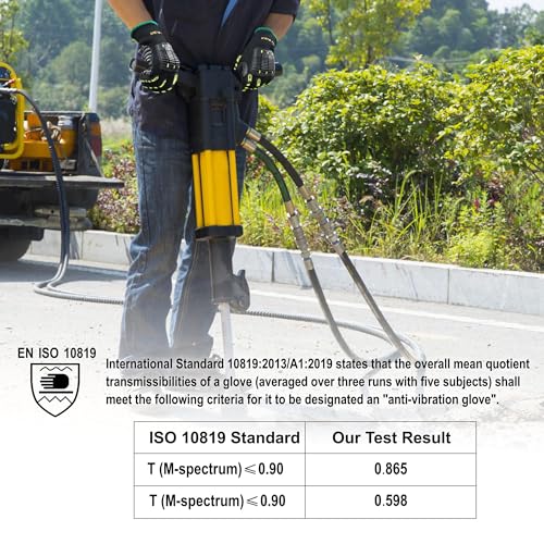 Anti Vibration Gloves, ISO 10819:2013 Certified, Rubber Coating - color: Atv003, size: X-Large