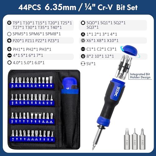 XOOL 200 in 1 Precision Screwdriver Kit, Electronics Repair Tool Magnetic Driver Kit with 164 Bits, Flexible Shaft, Extension Rod for Computer, iPhone, Laptop, PC, PS4, Xbox, Nintendo - color: Blue