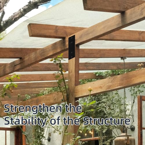 4Pcs Straight Steel Flat Plate, 10" X 3" Heavy Duty Mending Plate, Joining Brackets, Repair Joining Fixing Brace with 2 Sets of Screws Fit 4x4,6x6 Lumber