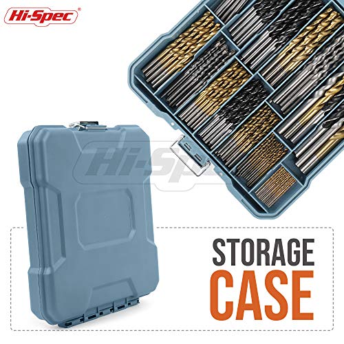 Hi-Spec Drill Bit Set Multi SAE - 11 Sizes 1/16in to 3/8in - HSS Titanium - size: 130pc