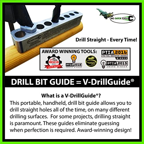The Original V-DrillGuide®! Big Gator Tools MDG1000NP Metric Drill Guide (3-9.5mm)