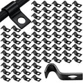 Yaocom 100 Pcs Black Cable Screw Clips 1/4 Inch, Zinc Steel Wire Clamps - color: Black, size: 1/4 inch