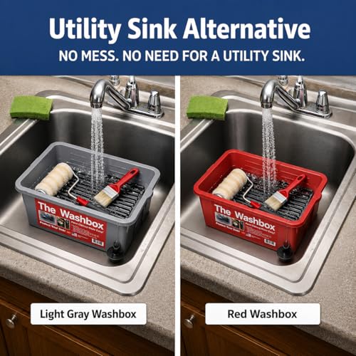 Paint Tray for Brush Clean Up Large Insert for Sinks to Make Paint Cleanup Easy - color: Gray