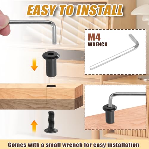 Biaungdo M6x20mm Black Hex Drive Socket Cap Bolt, 15 Sets - color: Black, size: M6x20mm